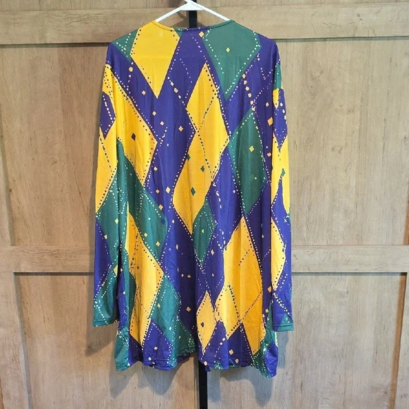 (J41)  Multicolor Geometric Cardigan Sz 2X - Picture 5 of 5